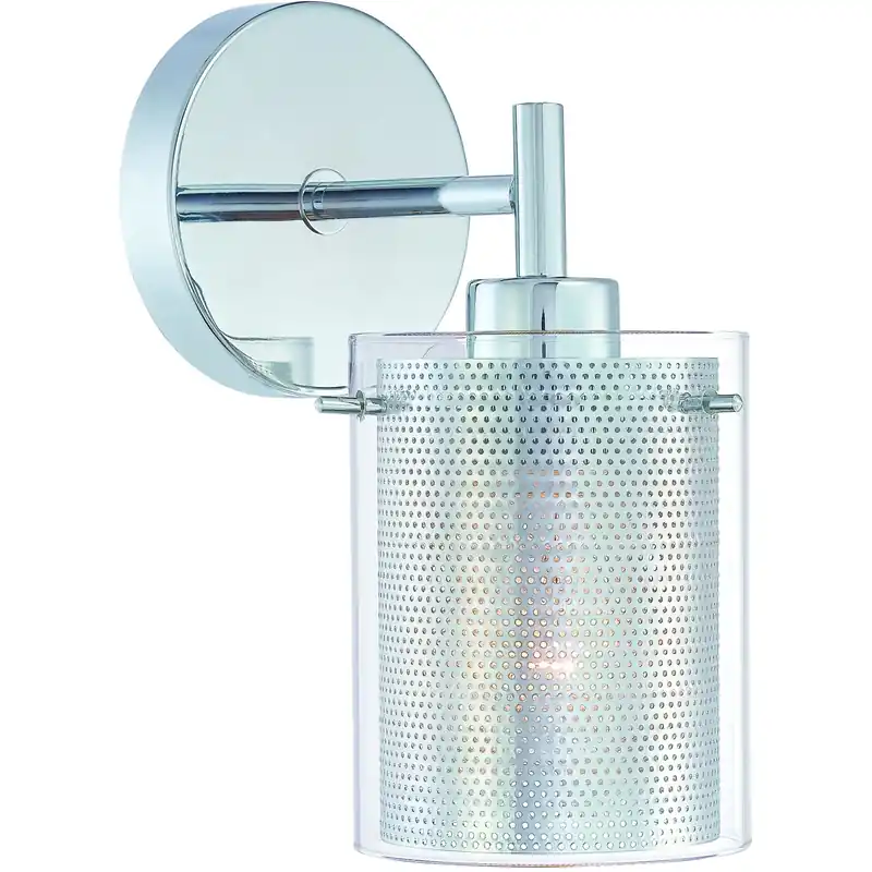 Cheap Grid 1 Light 5 inch Chrome Wall Sconce Wall Light