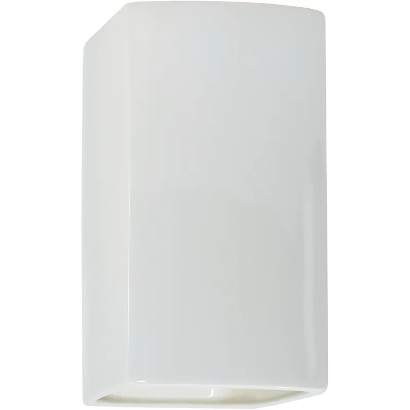 Warranty Included Ambiance Rectangle LED 5.25 inch Gloss White Wall Sconce Wall Light, Small