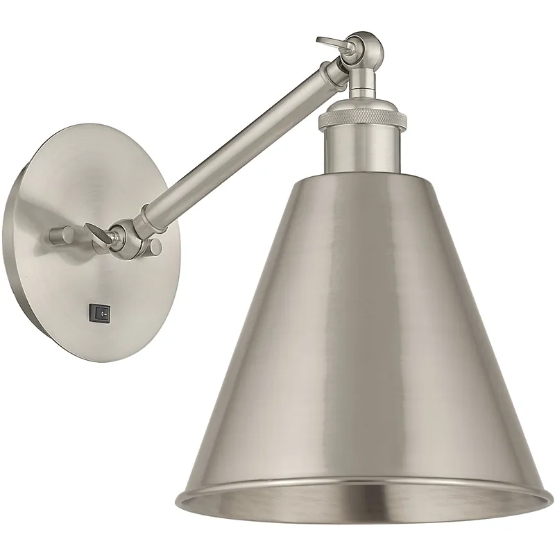 Ballston Cone 1 Light 8 inch Brushed Satin Nickel Sconce Wall Light Best Choice