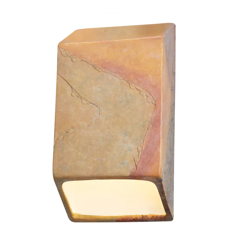 Genuine Ambiance Wall Sconce Wall Light, Closed Top Fixture, Tapered Rectangle