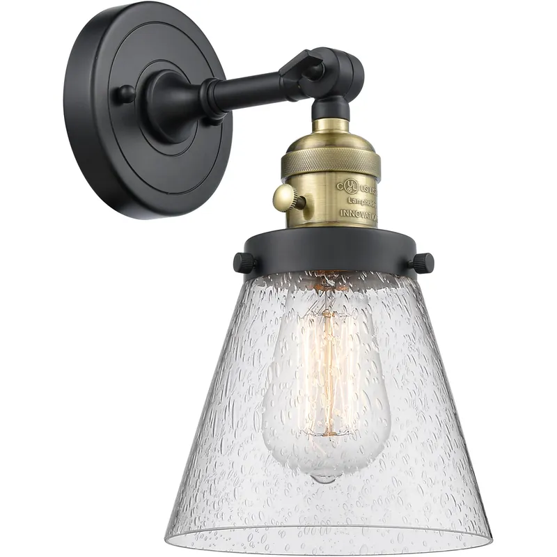 Factory Price Franklin Restoration Small Cone LED 6 inch Black Antique Brass Sconce Wall Light, Franklin Restoration