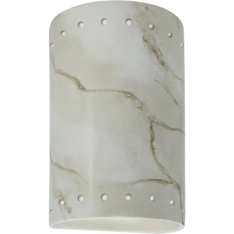 Grab Now Ambiance Cylinder LED 5.75 inch Carrara Marble ADA Wall Sconce Wall Light, Small
