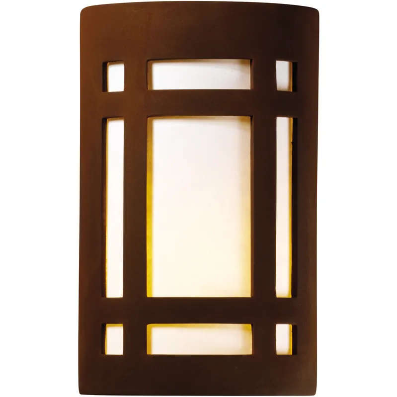 Budget Ambiance LED 6 inch Real Rust Wall Sconce Wall Light in 1000 Lm LED, White Styrene, Small