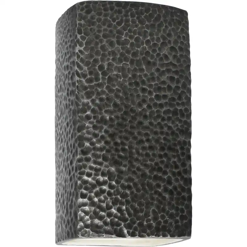 Time-Limited Ambiance Rectangle LED 5.25 inch Hammered Pewter ADA Wall Sconce Wall Light, Small