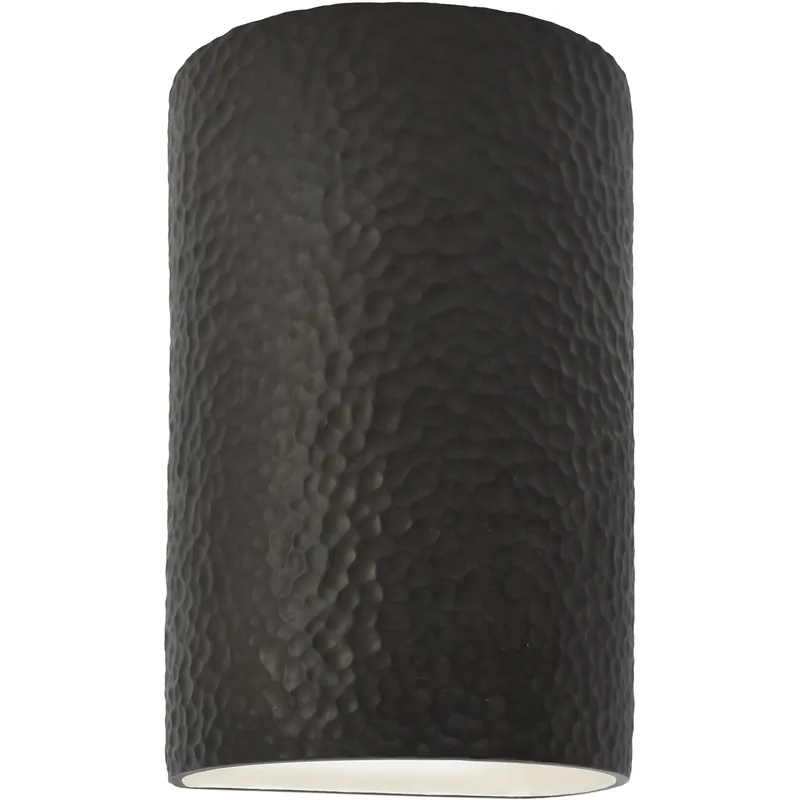 Ambiance Cylinder LED 5.75 inch Hammered Iron Wall Sconce Wall Light, Small Affordable