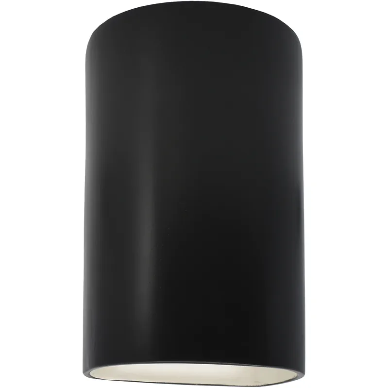 Ambiance Cylinder LED 7.75 inch Carbon Matte Black ADA Wall Sconce Wall Light, Large Premium