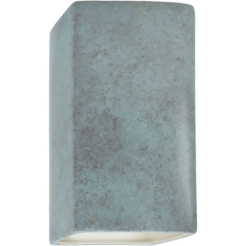 Limited Offer Ambiance Rectangle LED 5.25 inch Verde Patina Wall Sconce Wall Light, Small