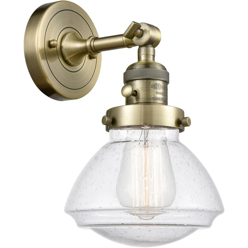 Trusted Brand Franklin Restoration Olean LED 7 inch Antique Brass Sconce Wall Light, Franklin Restoration
