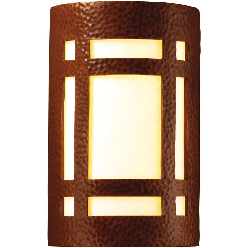 Ambiance LED 8 inch Verde Patina Wall Sconce Wall Light in 2000 Lm LED, White Styrene, Large Handmade