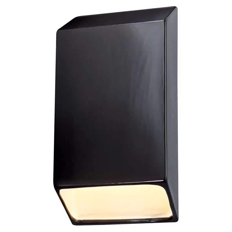Brand New Ambiance LED 7 inch Tierra Red Slate ADA Wall Sconce Wall Light, Closed Top Fixture, Tapered Rectangle