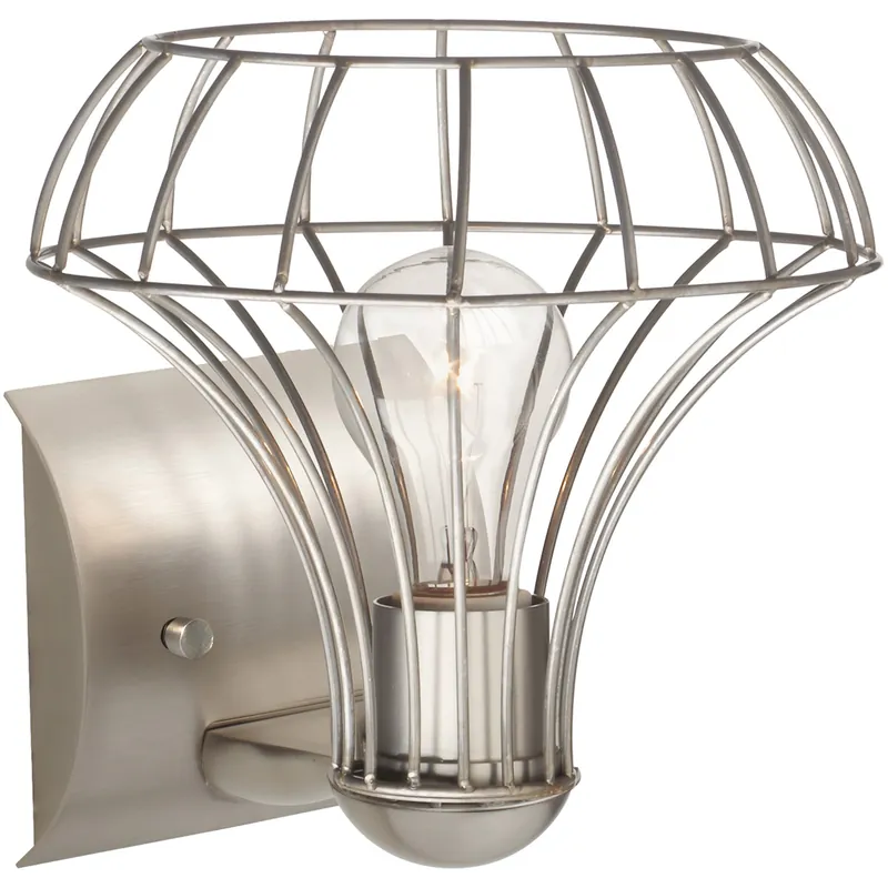 Spezza 1 Light 7 inch Satin Nickel Wall Sconce Wall Light Hot Deal