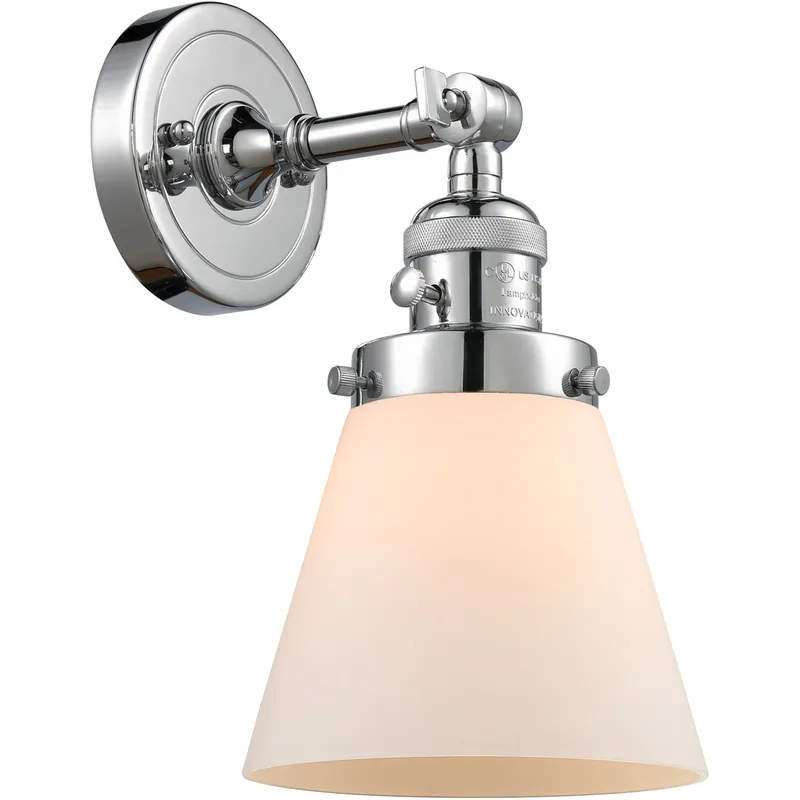 Price Cut Franklin Restoration Small Cone LED 6 inch Polished Chrome Sconce Wall Light, Franklin Restoration
