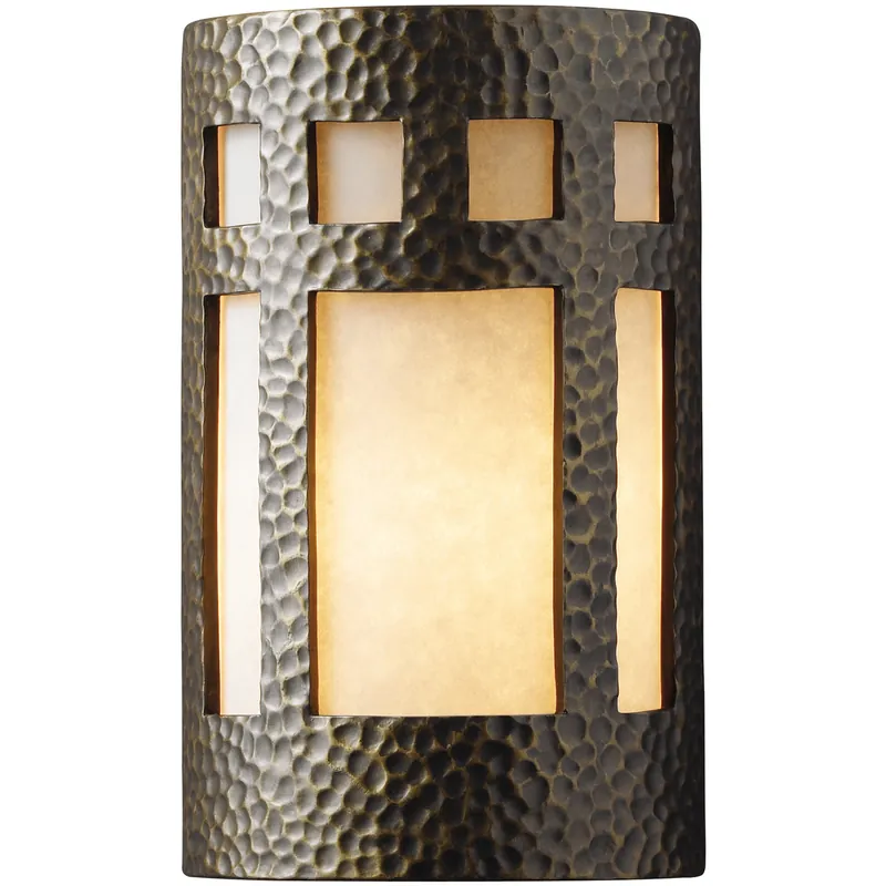 Ambiance Cylinder LED 7.75 inch Terra Cotta ADA Wall Sconce Wall Light, Large Money Back Guarantee