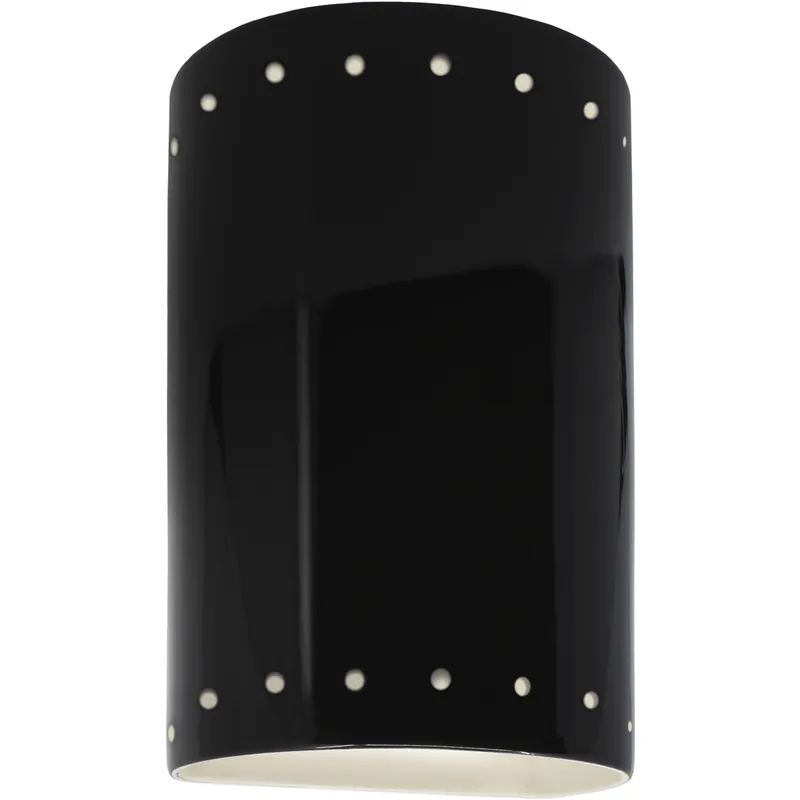 Ambiance Cylinder LED 5.75 inch Gloss Black Wall Sconce Wall Light, Small Price Cut