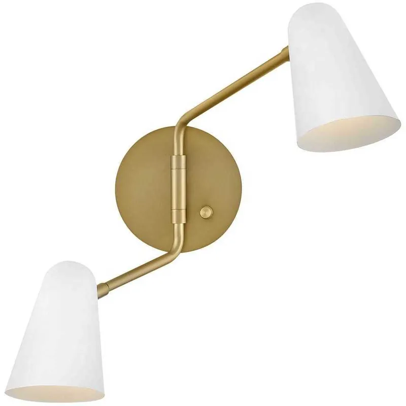 Birdie LED 22.75 inch Lacquered Brass with Matte White accents Sconce Wall Light Mega Sale