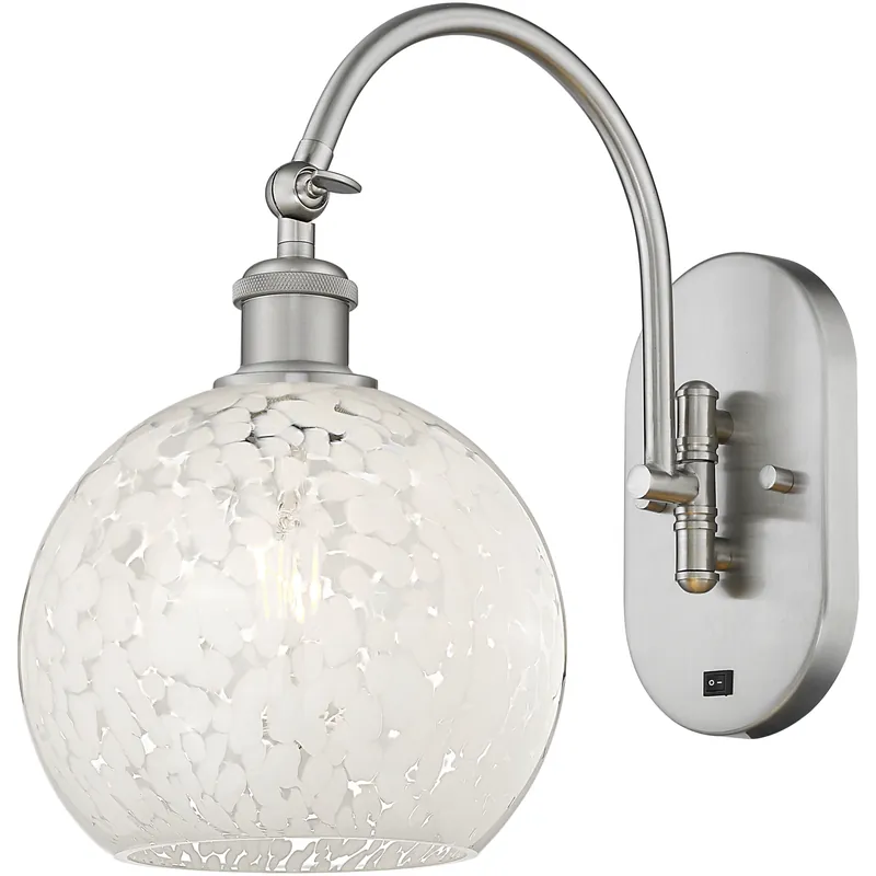 Ballston White Mouchette 1 Light 8 inch Brushed Satin Nickel Sconce Wall Light Seasonal Sale