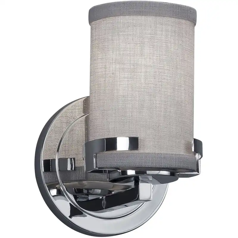 Budget Textile 1 Light 5 inch Polished Chrome Wall Sconce Wall Light, Atlas Family, Choices