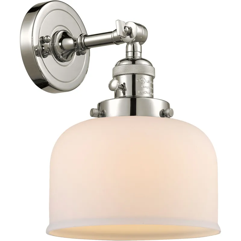 Franklin Restoration Large Bell LED 8 inch Polished Nickel Sconce Wall Light, Franklin Restoration Exclusive