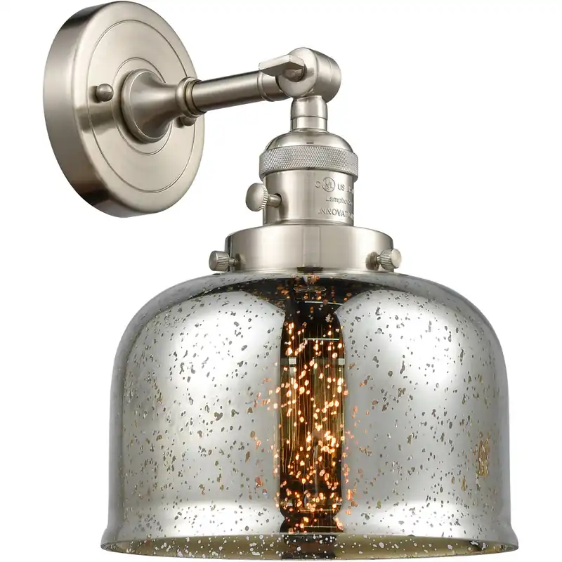 Franklin Restoration Large Bell LED 8 inch Brushed Satin Nickel Sconce Wall Light, Franklin Restoration Next Day Delivery