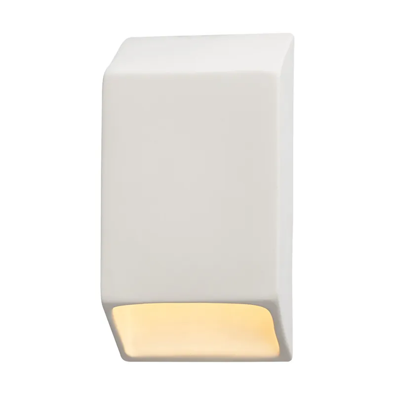 Ambiance LED 5 inch Antique Silver ADA Wall Sconce Wall Light, Closed Top Fixture, Tapered Rectangle Professional Grade