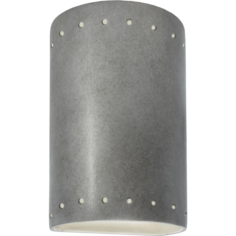 Ambiance Cylinder LED 5.75 inch Antique Silver Wall Sconce Wall Light, Small Exclusive