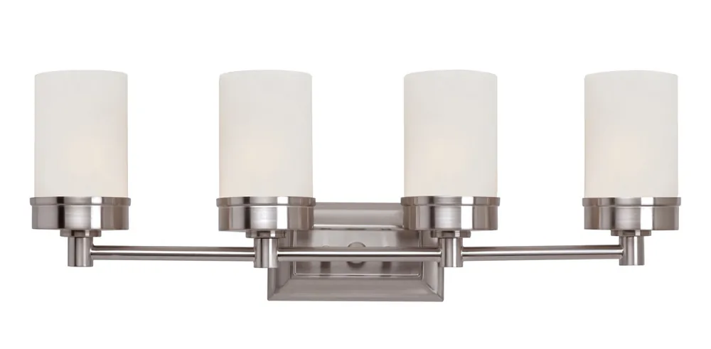 In Demand Fusion 4 Light 28 inch Brushed Nickel Vanity Bar Wall Light