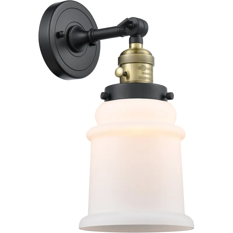 Free Returns Franklin Restoration Canton LED 7 inch Black Antique Brass Sconce Wall Light, Franklin Restoration