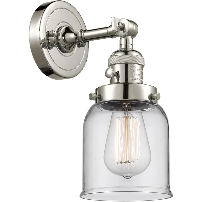 Order Now Franklin Restoration Small Bell LED 5 inch Polished Nickel Sconce Wall Light, Franklin Restoration