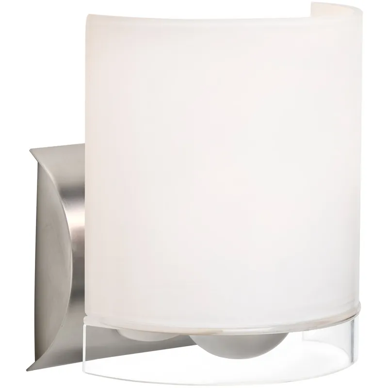 Weekend Sale Celtic 1 Light 6 inch Satin Nickel Wall Sconce Wall Light in Incandescent, Opal Glossy/Clear Glass