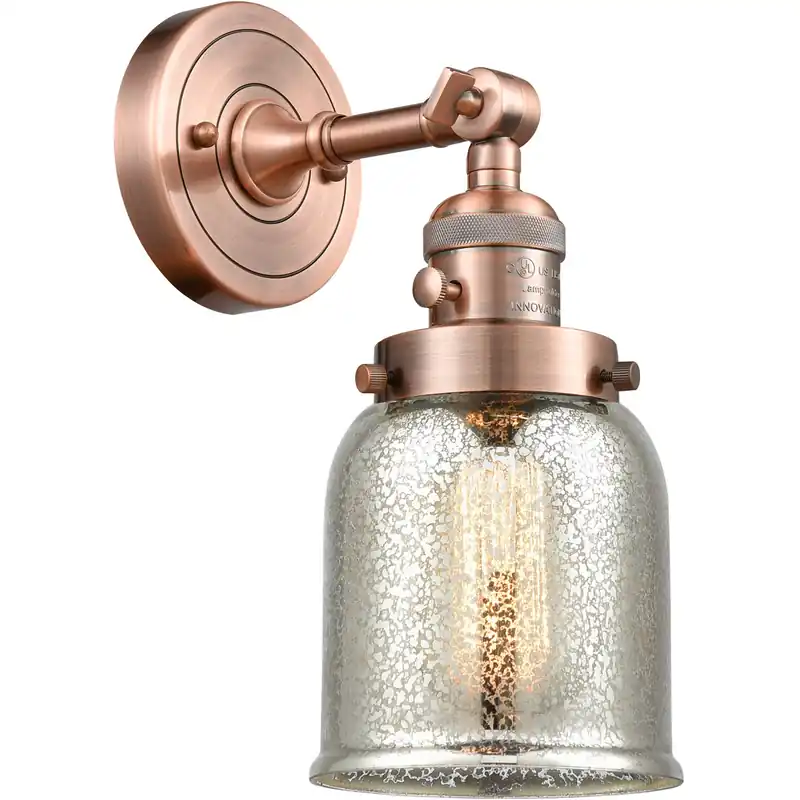 Franklin Restoration Small Bell LED 5 inch Antique Copper Sconce Wall Light, Franklin Restoration Genuine