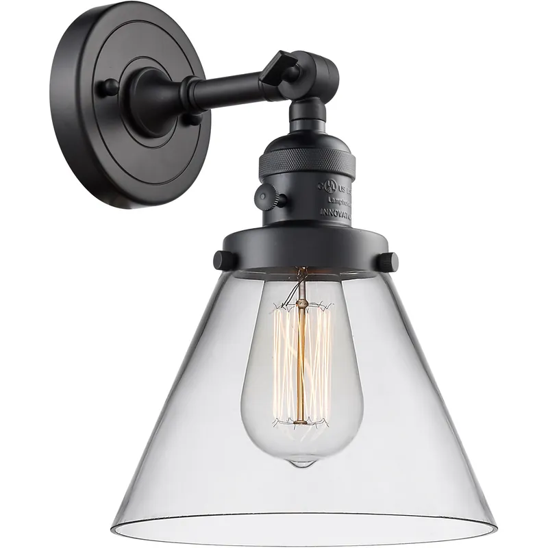 Price Drop Franklin Restoration Large Cone LED 8 inch Matte Black Sconce Wall Light, Franklin Restoration
