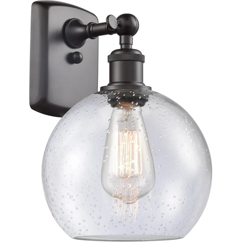 Ballston Athens 1 Light 8 inch Oil Rubbed Bronze Sconce Wall Light in Seedy Glass, Ballston In Demand
