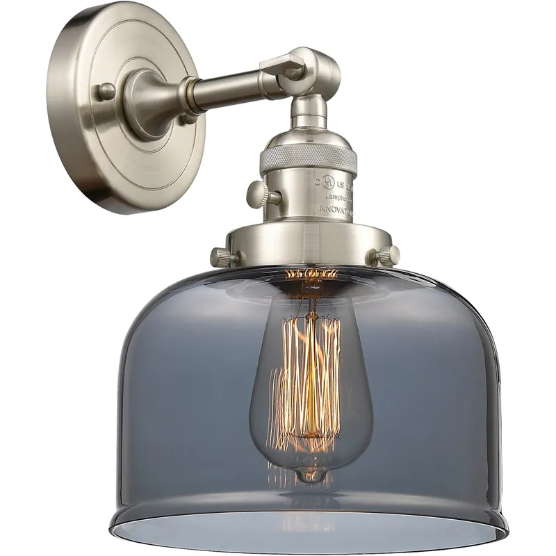 Hot Picks Franklin Restoration Large Bell LED 8 inch Brushed Satin Nickel Sconce Wall Light, Franklin Restoration