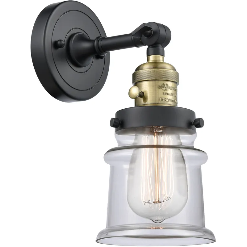 Franklin Restoration Small Canton LED 6.5 inch Black Antique Brass Sconce Wall Light, Franklin Restoration In Demand