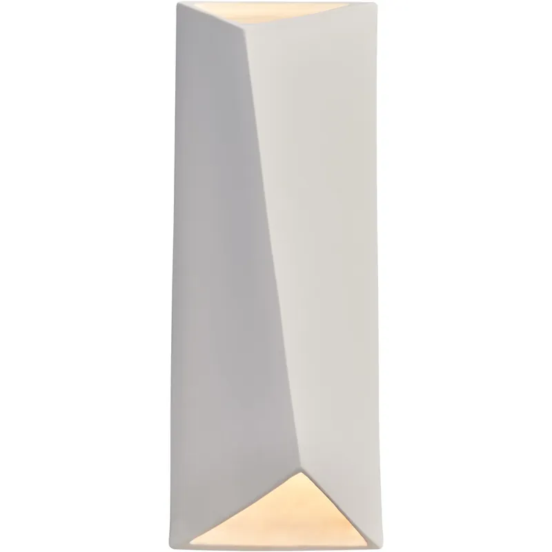 Exclusive Ambiance LED 6 inch Vanilla (Gloss) ADA Wall Sconce Wall Light, Open Top and Bottom Fixture, Diagonal