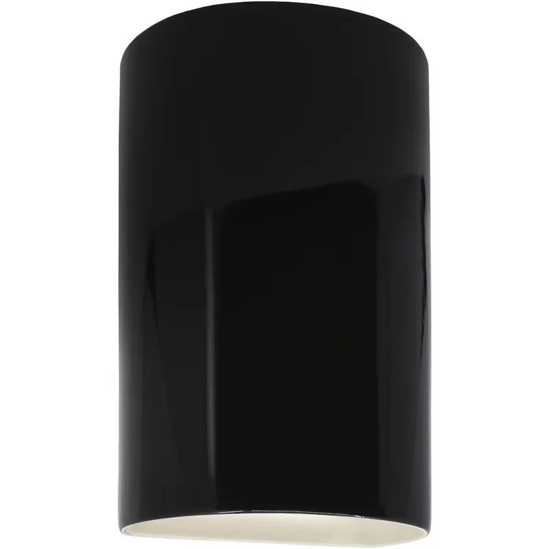 Sale Ambiance Cylinder LED 7.75 inch Gloss Black Wall Sconce Wall Light, Large