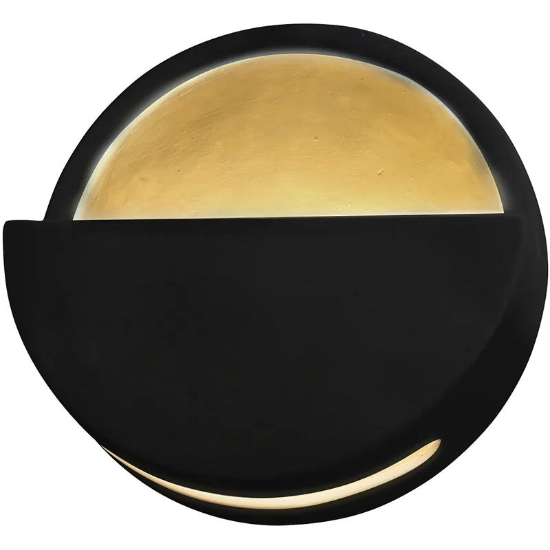 Ambiance LED 8 inch Carbon Matte Black with Champagne Gold ADA Wall Sconce Wall Light, Open Top Fixture, Dome Exclusive Offer