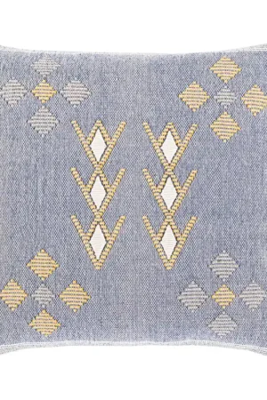 Zakaria 18 X 18 inch Beige/Dark Blue/Saffron/Light Gray/Ivory Pillow Kit, Square Flash Sale