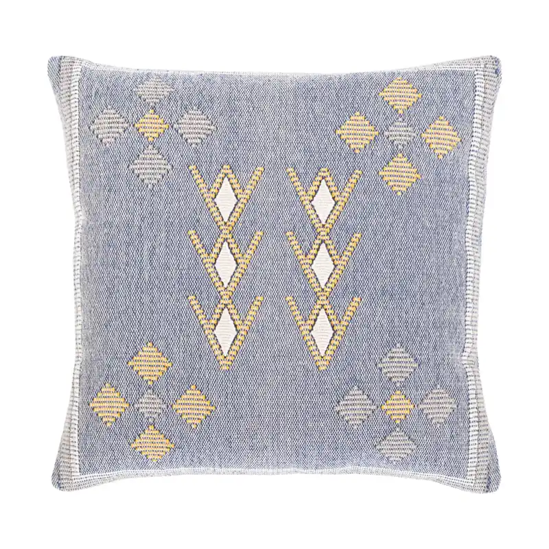 Zakaria 18 X 18 inch Beige/Dark Blue/Saffron/Light Gray/Ivory Pillow Kit, Square Flash Sale