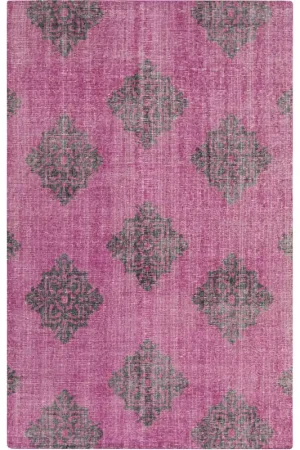 Zahra 66 X 42 inch Purple and Black Area Rug, Wool Seasonal Sale