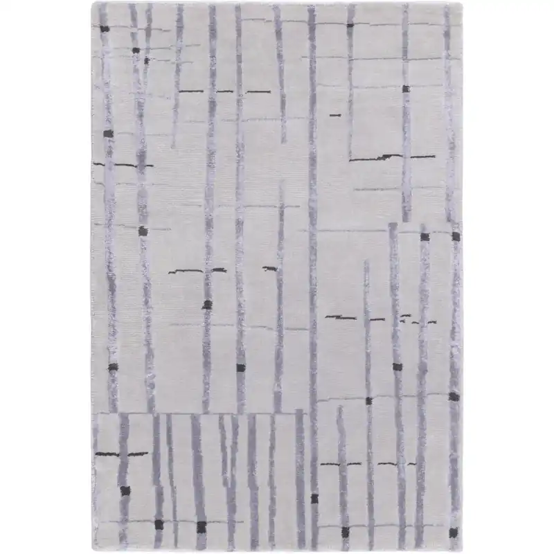 Limited Edition Falls 36 X 24 inch Taupe/Charcoal/Black Rugs, Semi-Worsted New Zealand Wool and Viscose
