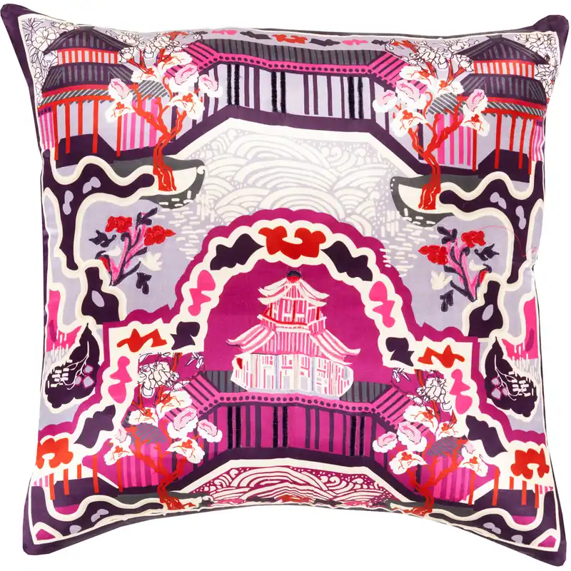 Geisha 18 inch Bright Purple, Lavender, Bright Red Pillow Kit Brand New