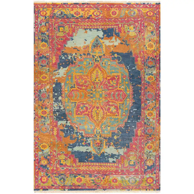 Garnet 108 X 72 inch Bright Pink/Mint/Dark Blue/Bright Yellow/Lime Rugs, Wool Free Delivery