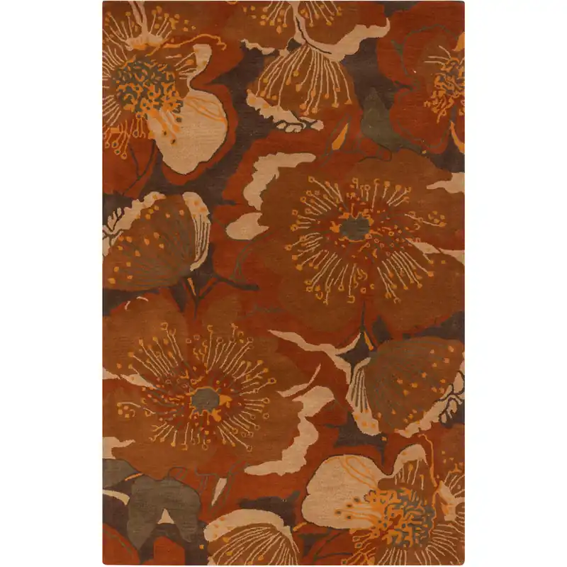 Warranty Included Athena 180 X 144 inch Red and Brown Area Rug, Wool