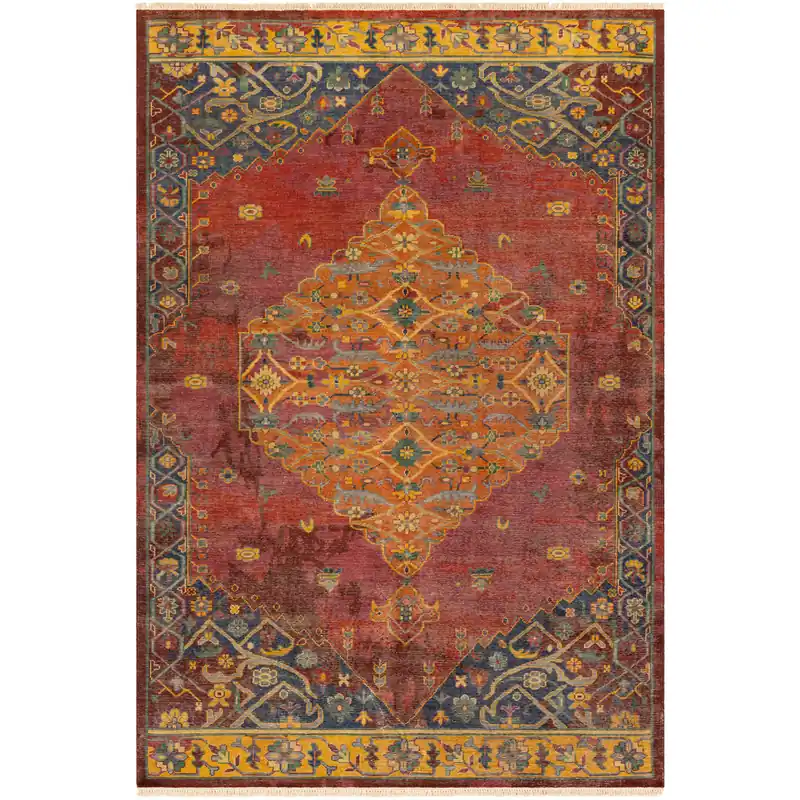 Reduced Price Festival 36 X 24 inch Mauve/Dark Purple/Dark Red/Rust/Burgundy/Mustard Rugs