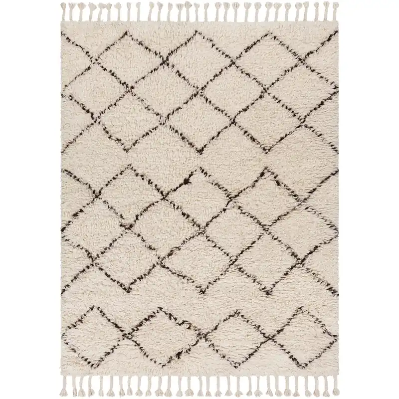 Sherpa 120 X 96 inch Dark Brown/Cream Rugs, Wool Limited Edition