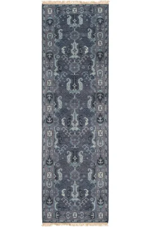 Zeus 36 X 24 inch Navy/Dark Purple/Aqua/Pale Blue Rugs, Wool Hot Picks