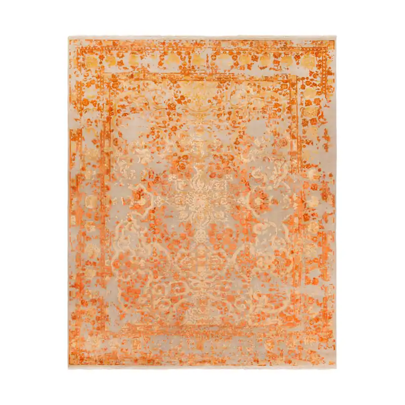 Desiree 36 X 24 inch Beige/Peach/Bright Orange Rugs, Wool, Viscose, and Cotton While Supplies Last