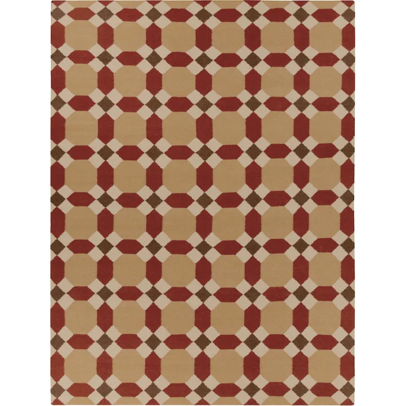 Archive 132 X 96 inch Tan, Dark Red, Khaki, Dark Brown Rug Don’t Miss Out