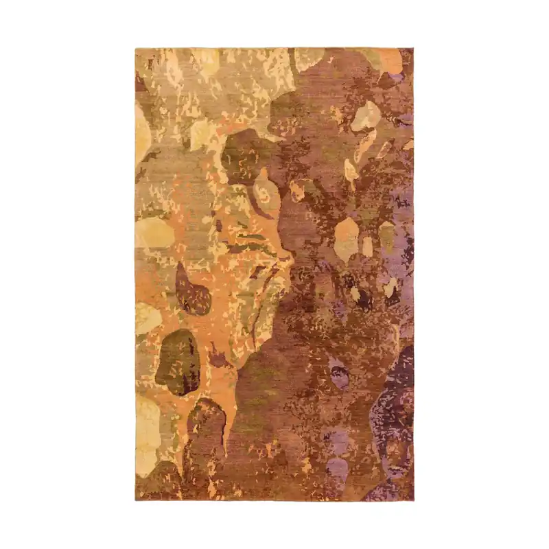 Brought to Light 72 X 48 inch Purple and Yellow Area Rug, Wool Big Sale